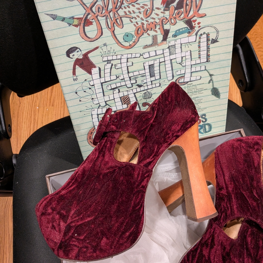 J. Campbell "O-Wild-Fab" Deep Red Velvet Heels